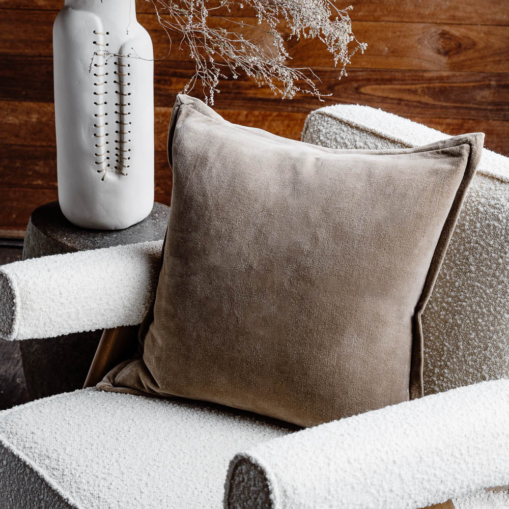 Evelyn Velvet Cushion Natural