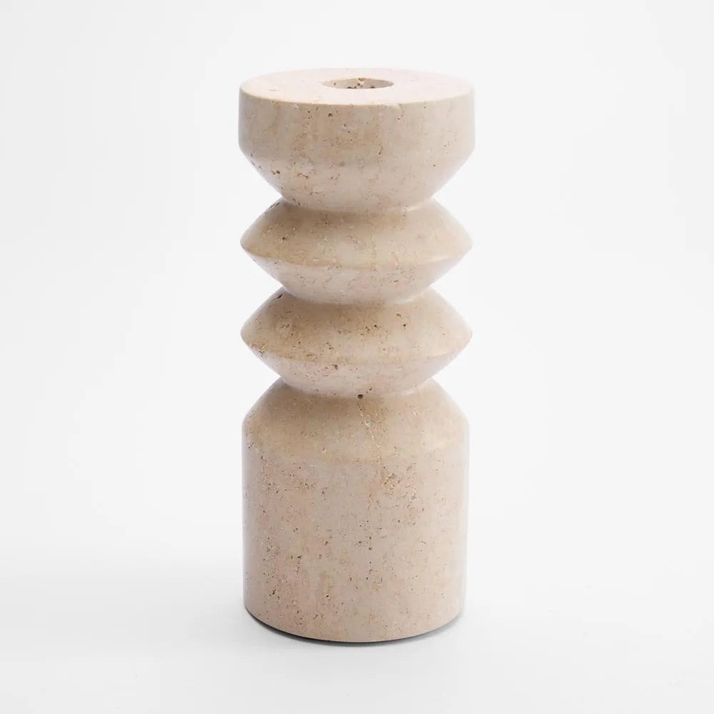 Arlo Travertine Candle Stand Lge