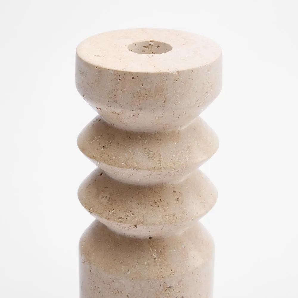Arlo Travertine Candle Stand Lge