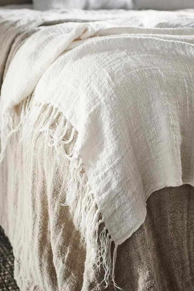 Bedouin Oversized Line Throw Ivory