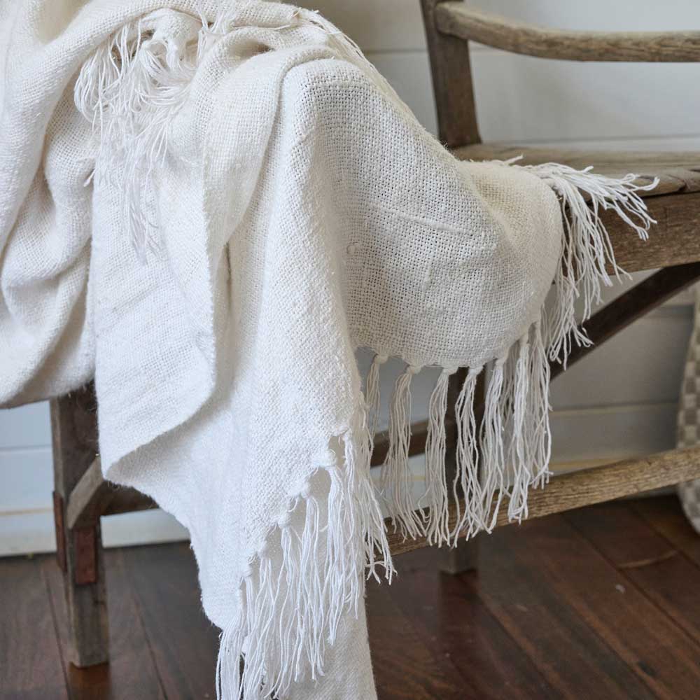 Bedouin Oversized Line Throw Ivory