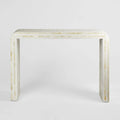 Eloise Bone Inlay Curved Console Table Beige