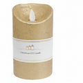 LED Battery Operated Wax Flameless Candle 12.5 cm Gold