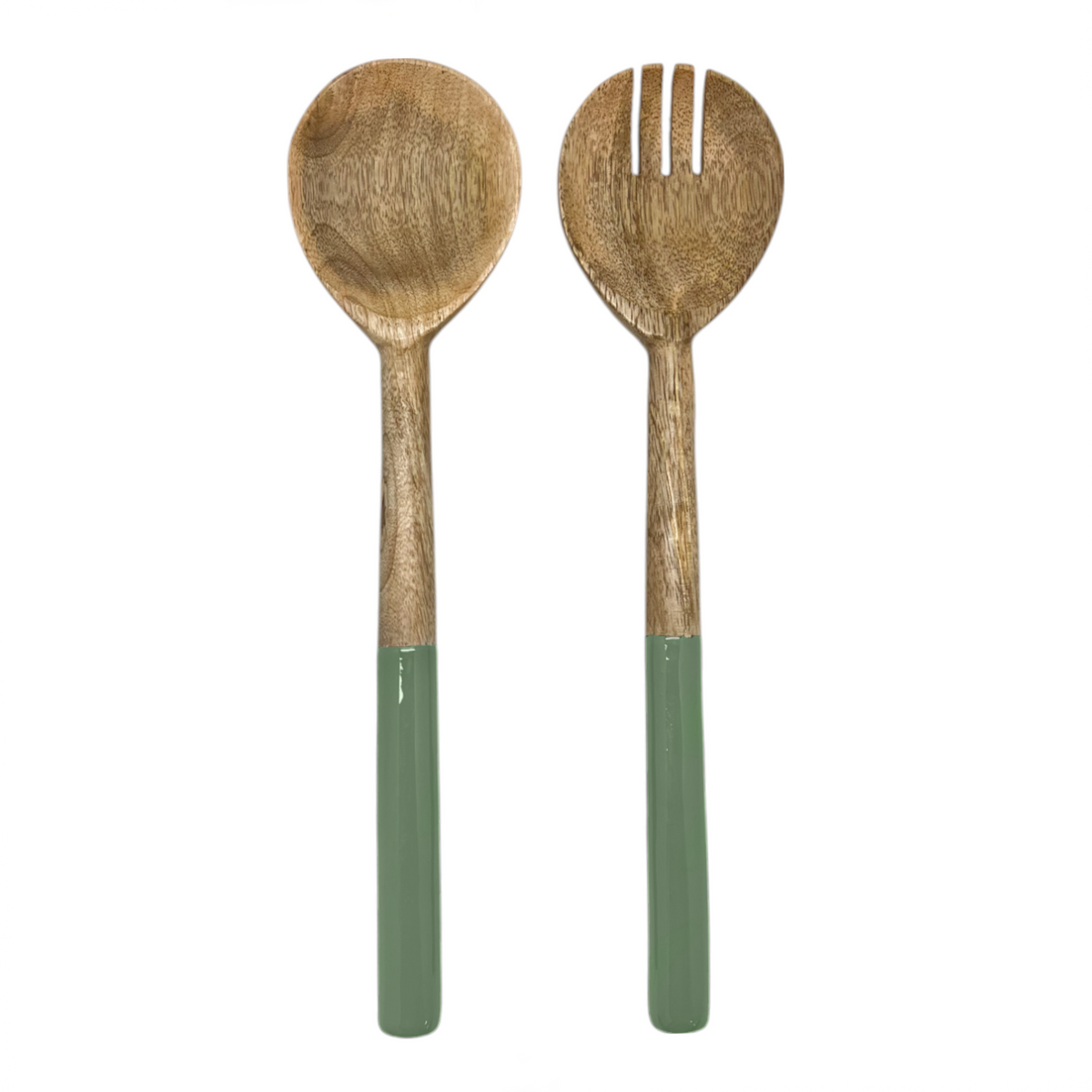 Corinne Salad Servers - Green & Natural