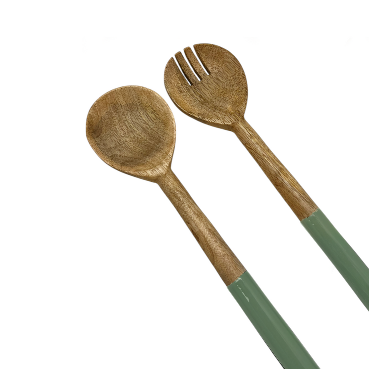 Corinne Salad Servers - Green & Natural
