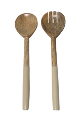 Corinne Salad Servers - Light Taupe