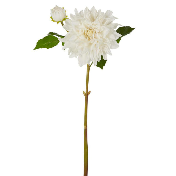 Dahlia Flower Real Touch Stem 74 cm White