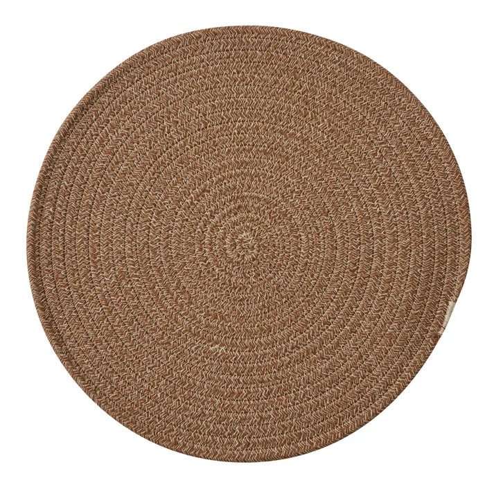 Demi Cotton Round Placemat 38cm Choc-Ivory