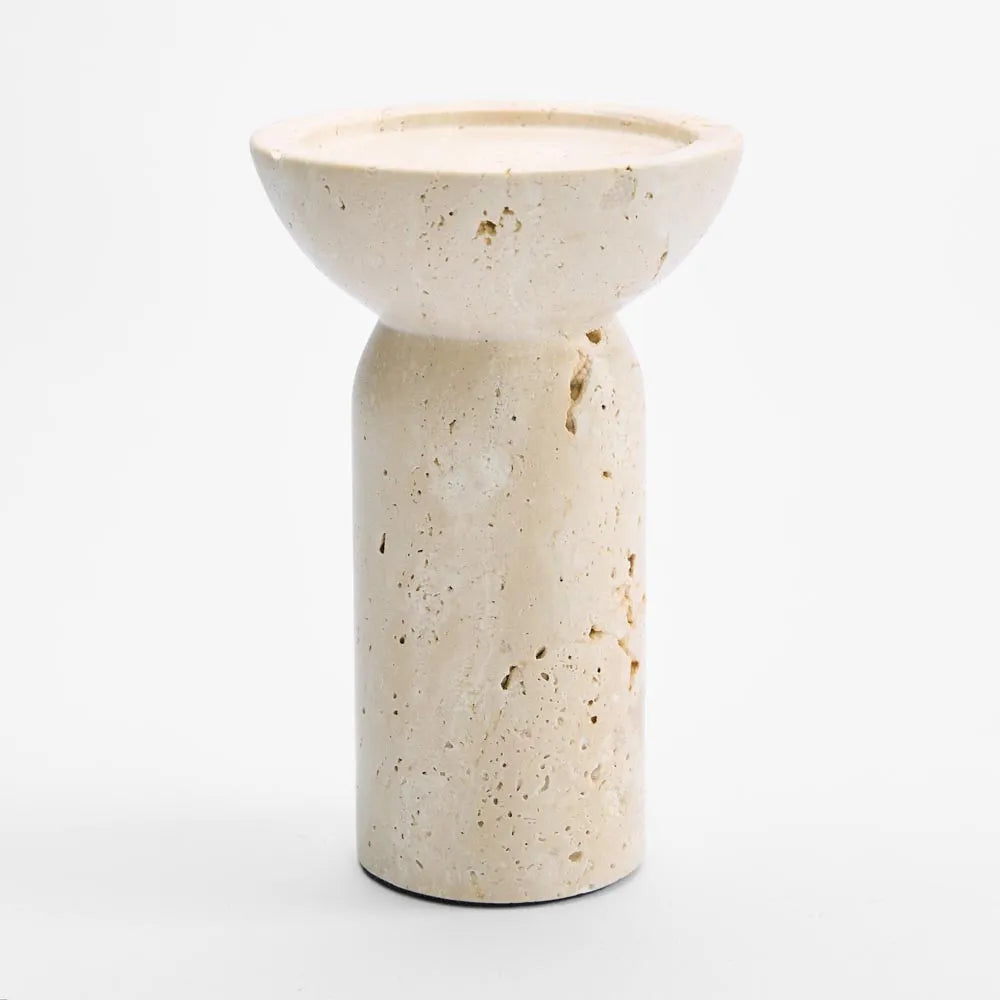 Eko Candle Stand  Travertine