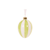 Glass Green Striped Egg