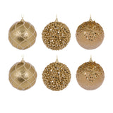 Gold Shatterproof Baubles (6 pack)