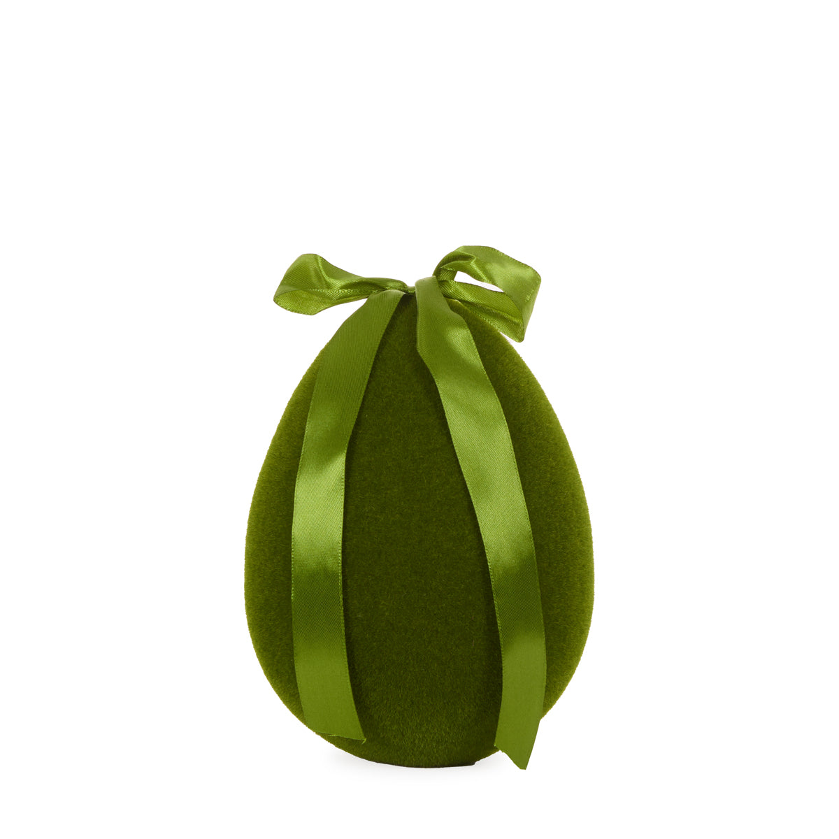 Flocked Egg with Bow Moss - Large