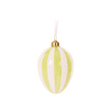 Luxe Glass Green Striped Egg