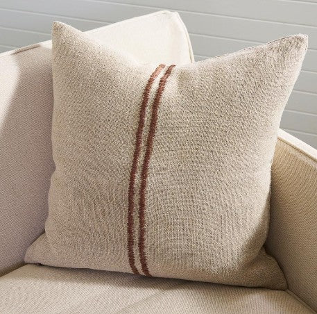 Orion Linen - Natural - Chocolate 50 x 50 cm