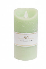 LED Battery Operated Wax Flameless Candle 16 cm Sage