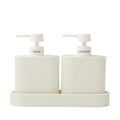 Dispenser with Tray Ivory-  Set of 2