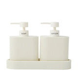 Dispenser with Tray Ivory-  Set of 2