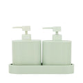 Dispenser with Tray Seafoam-  Set of 2