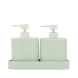 Dispenser with Tray Seafoam-  Set of 2