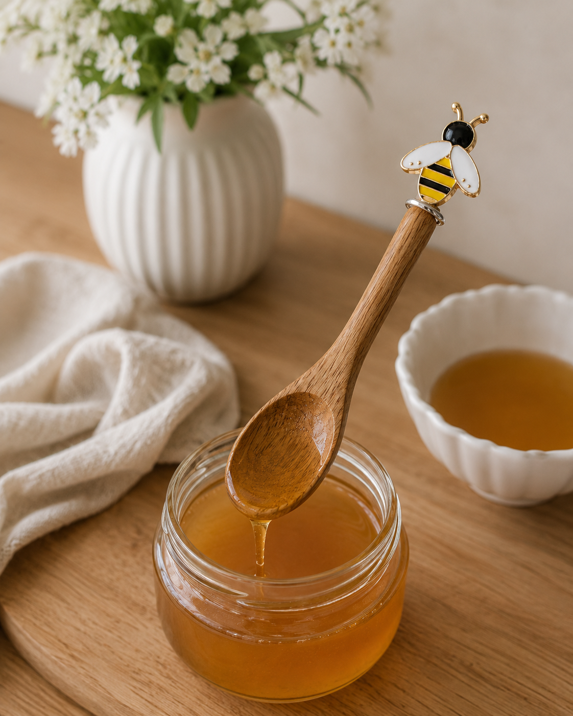 Bee Acacia Wood Spoon