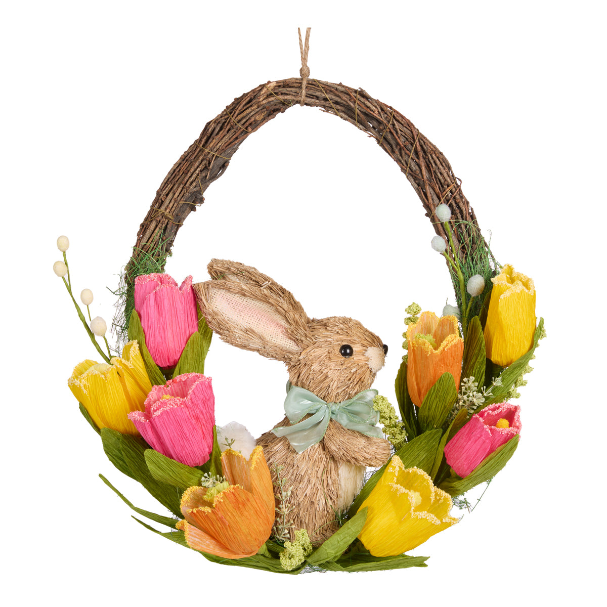 Tulip Tango Wreath with Rabbit 45 cm