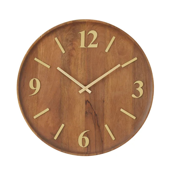 Turner Walnut/Gold Wood Clock