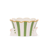 Verdant Stripe Ceramic Planter