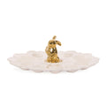 White & Gold Bunny Egg Plate