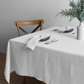 Linen Collection Tablecloth 150 x 270 White