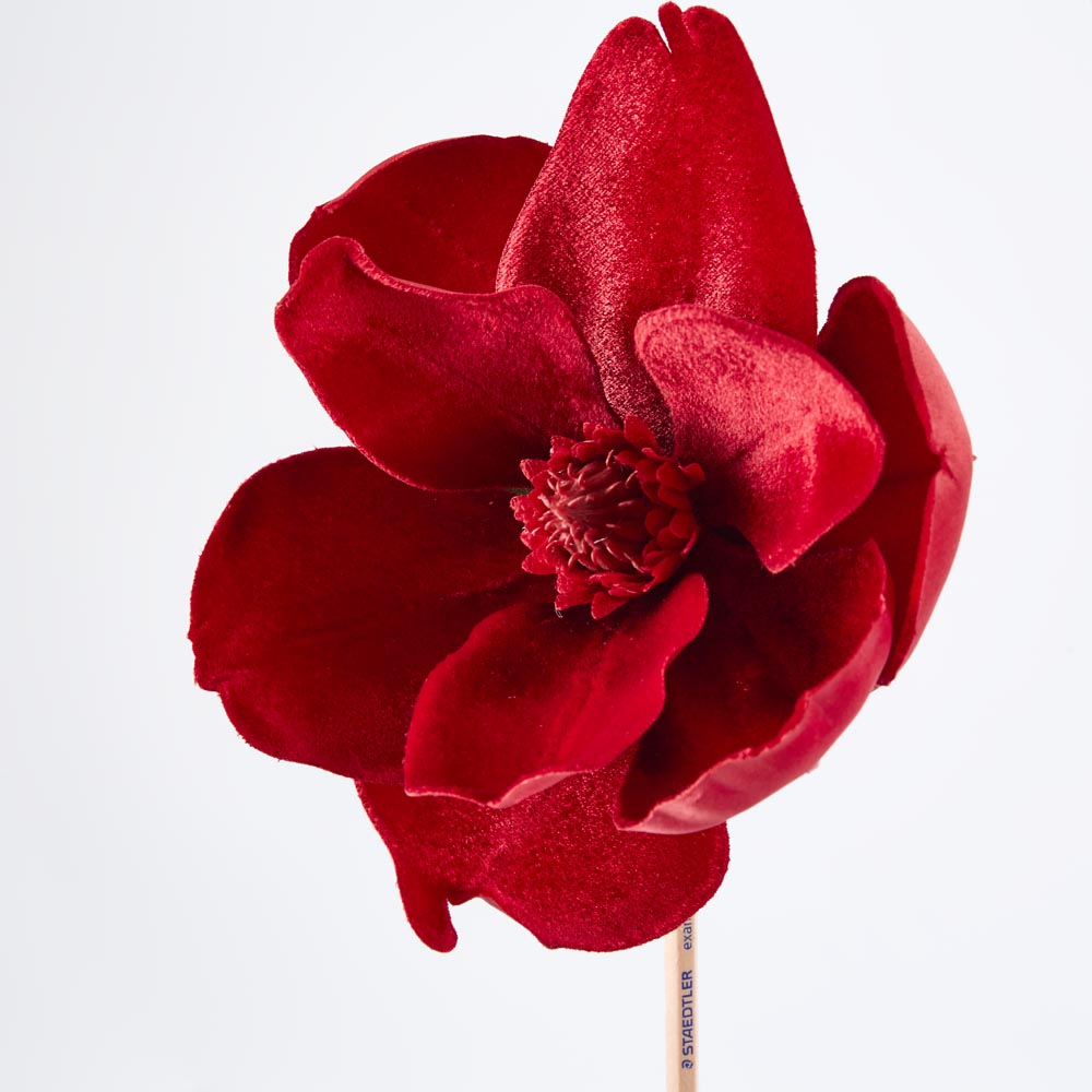 Magnolia Large Red Velver Clip On