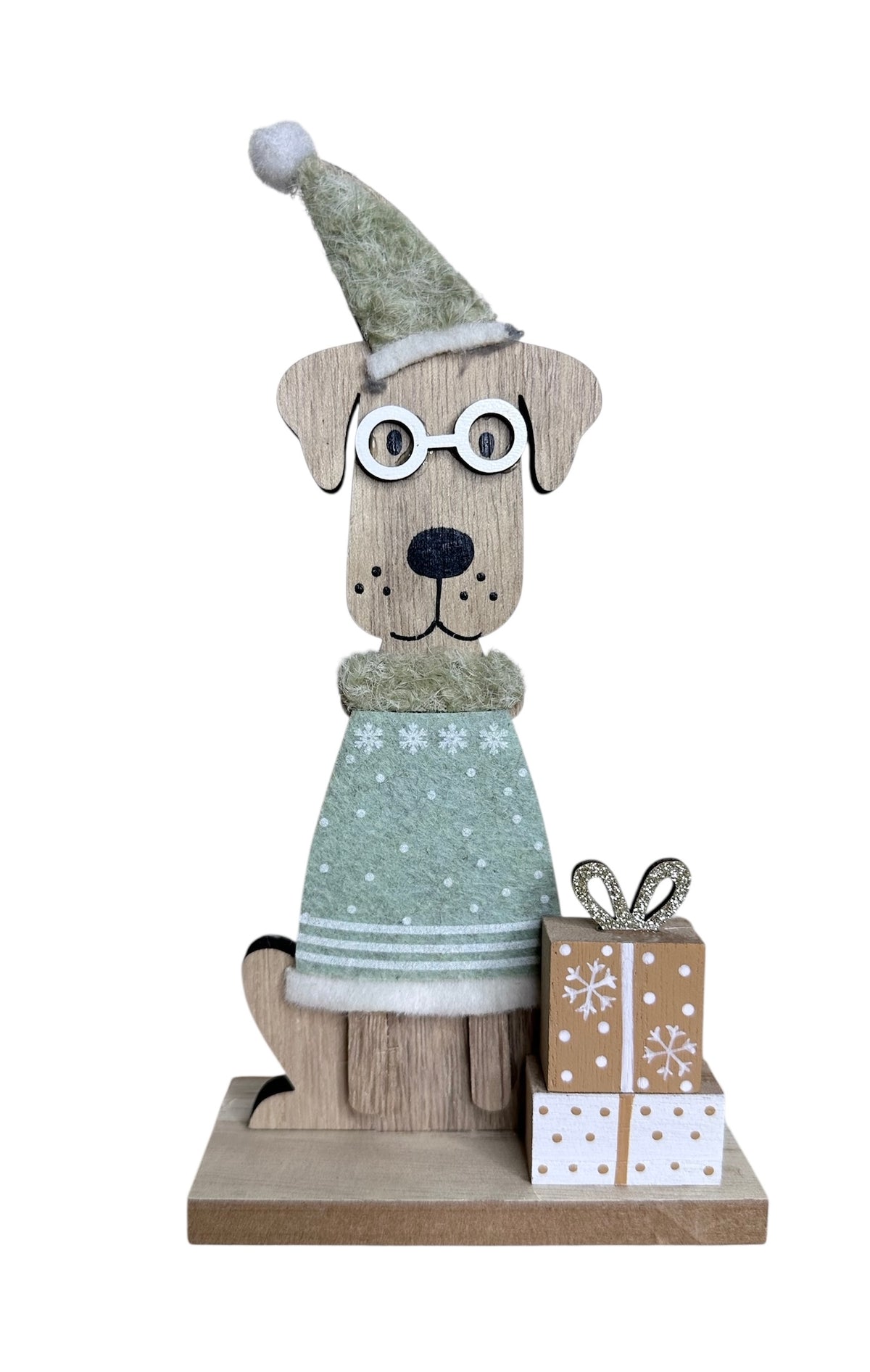 Xmas Dog Wooden & Felt