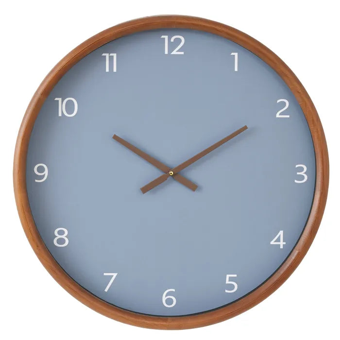 Willow Wall Clock Walnut/Blue 60 cm